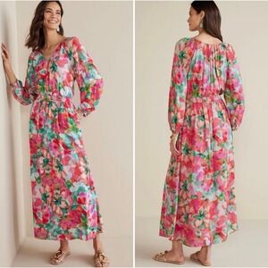 Soft Surroundings Women's Evalina Printed Maxi Dress Sz M